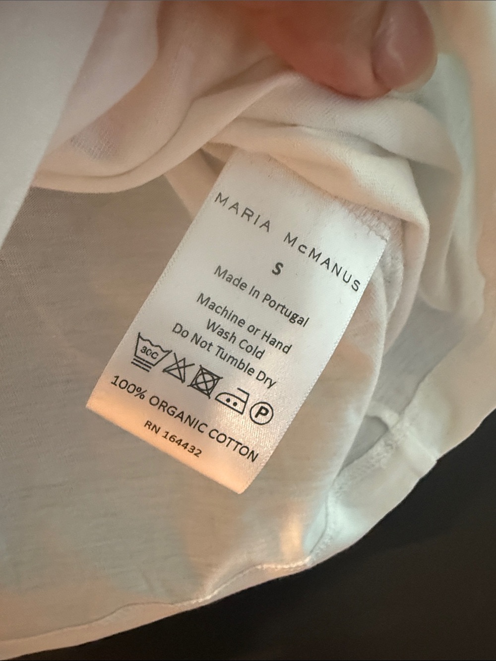 Maria McManus Women's White Crewneck 100% ultra-soft organic Portuguese cotton. - Picture 4 of 4